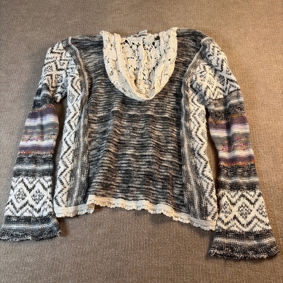 Women's Multicolor Patterned Hoodie Top 1463 - Picture 4 of 4